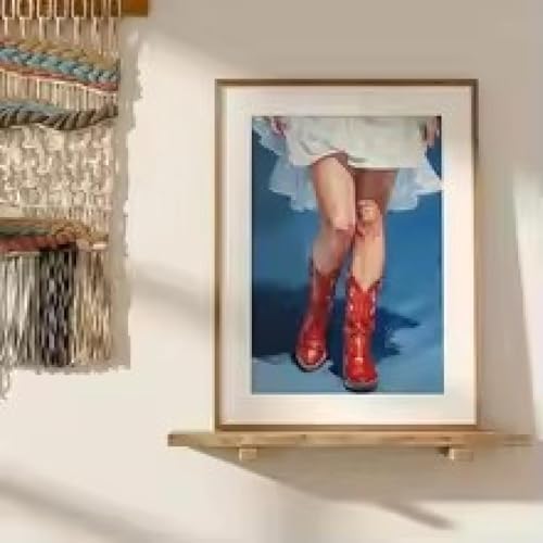 Peinture cow-boy rose XINBAO tableau décoration murale salon et affiche toile 70x100cm