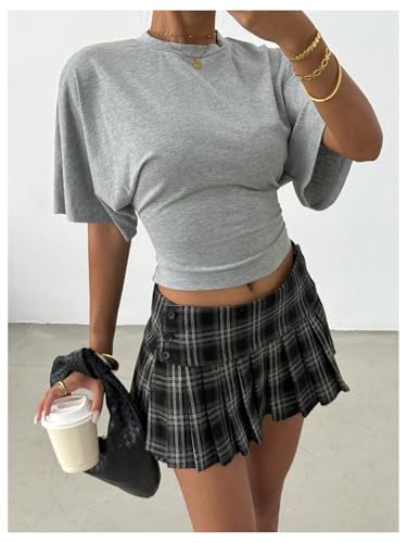 Verdusa Women's Summer Cinched Waist Tops Going Out Half Sleeve T Shirts2