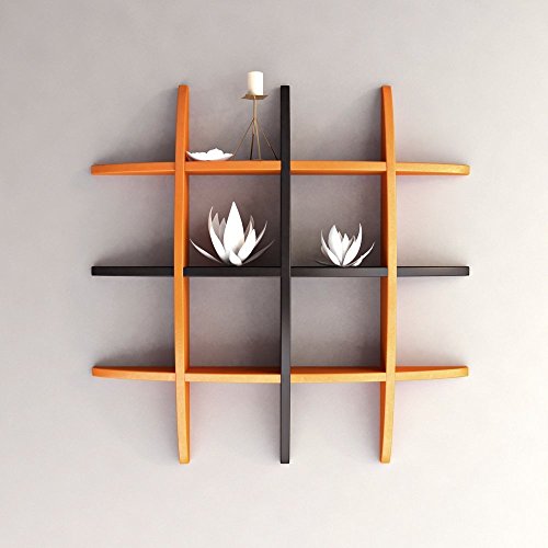 Image of Santosha Decor Home Decor Globe Shape Floating Wall Shelves /Rack Self /Book Shelf /Living Room Shelves - Black /Orange