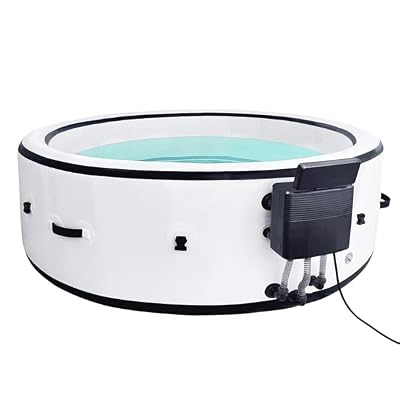 4-6 Person Inflatable Hot Tub with 6 Color Light Beads,Portable Air Jet Spa Outdoor Heater Blow Up Hottub 4 to 6 Person,Leak-Proof PVC Outdoor Spa Hot Tub with Insulated Cover and Heater Pump,81*28in