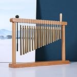 20-Note Chime Bar Table Top Wind Chime Music Percussion Instrument with Mallet, Golden