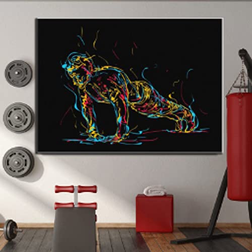 Ligne Art Figure Sport Peinture Toile Haute Définition Sans Cadre 60x80
