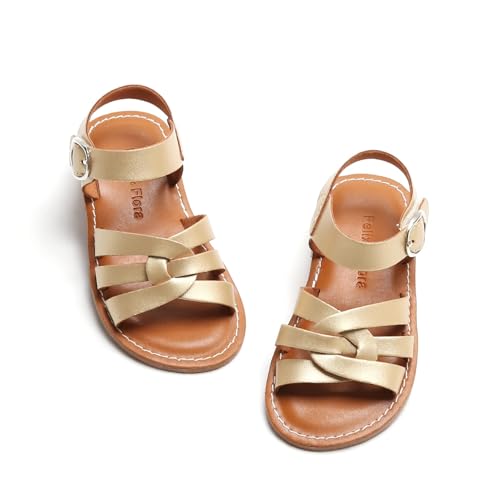 Image of Felix & Flora Toddler Girl Sandals - Little Girl Easter Dress Shoes Lightweight Open Toe Beach Holiday Flats