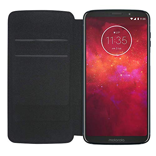 Moto Z3 Play Flip Case, Lenovo Original Protective Folio Cover With Card Slot Moto Mod Case for Moto Z3/Z3 Play