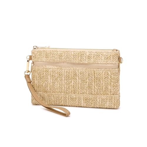 Image of Straw Clutch Purse for Beach Summer Vacation Bag Woven Handbag for Women