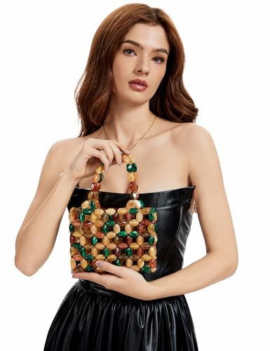 Bolso multicolor de cuentas acrílicas Miuco para mujer miniatura 3