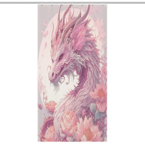Rideau de douche dragon imperméable en polyester lavable 92x183cm - 7
