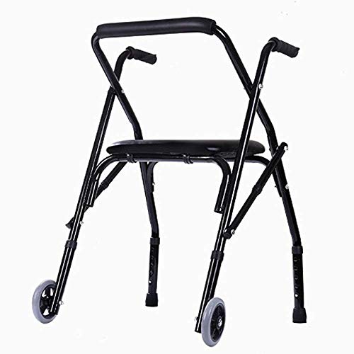 Cadre de marche pliable et léger avec 2 roues avant et assise