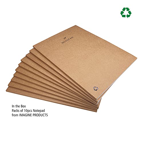 Image of IMAGINE PRODUCTS B5 Recycle Notepad /MEMOPAD /WRITTING PAD Combo Pack (Kraft, Pack of 10). 100 pages in Each