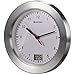 Produktbild Bresser 8020112 MyTime Bath Bad Wanduhr mit Temperaturanzeige und Quarz-Uhrwerk mit gebürstetem Aluminiumrahmen, Saugnäpfen und Standfuß für Tischmontage, weiß/silber , 170 x 170 x 60 mm