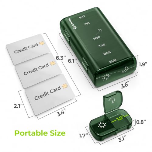 Image of AUVON Weekly Pill Organizer 2 Times a Day, One-Sided Opening, Easy to Use