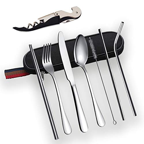 Kyraton Portable Flatware, Camping Flatware, Bento Box Flatware, Camping Utensil With a Bottle