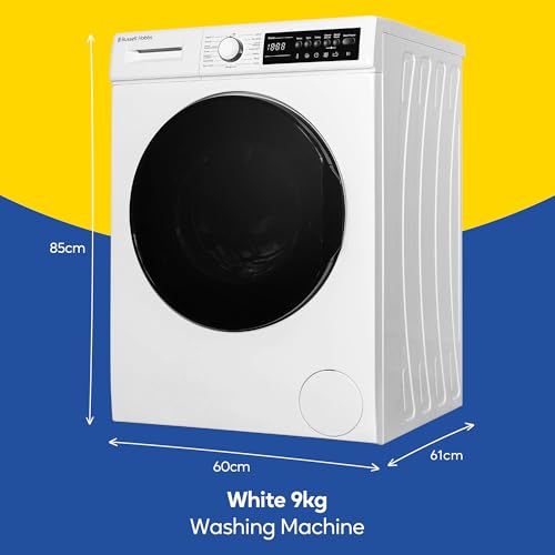 Russell Hobbs RH914W116W - Freestanding Washing Machine, 9kg Capacity, 1400 rpm, 15 Programmes, Eco Technology, Rapid Wash Cycles, White, 85 x 60.9 x 60 cm - Image 2