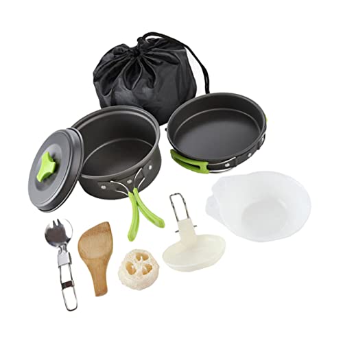 POPETPOP Collapsible Bowls Cookware Set Titanium Camping Utensils Hiking Outdoor Cooking