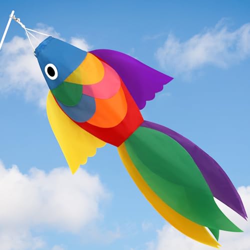 NOVWANG Rainbow Fish Windsock 40 Inch Rainbow Windsock Wind Streamer Outdoor Hanging Decoration for Garden Yard Patio Home Boat Decoration