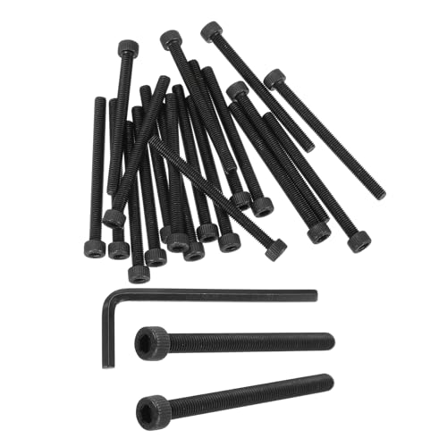 PATIKIL M5 x 60mm Vite A Testa Esagonale Con Innesto A Brugola, 20 Pezzi 12.9 Grado Acciaio Al Carbonio Vite Esagonale Con Innesto A Brugola Vite Per Macchine Con Chiavi Esagonali, Nero