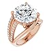 Jewelery Art 5CT-10CT Moissanite Wedding Engagement Ring for Men/Women Handmade Split Shank Big Solitaire Ring Sterling Silver 10k 14k 18k Solid Gold Anniversary Promise Gifts (Rose, 9 CT Round Cut)
