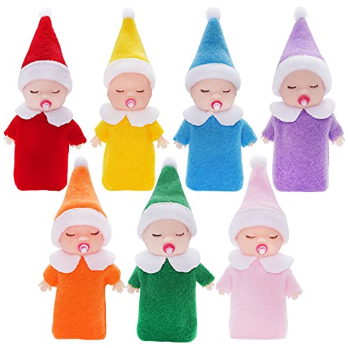 7Pcs Colorful Christmas Sucking Pacifier Baby Elf Doll - Christmas ...