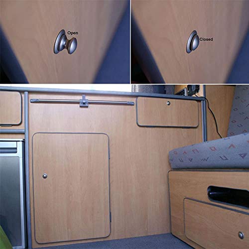 POFET Türschloss mit Druckknopf für Schrank, Möbel, Schrank, Schlüssel, für Wohnmobil, Wohnmobil (braun)