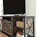 Sauder Steel River Industrial Storage Credenza with Drawers, Carbon Oak Finish
