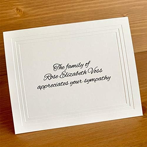 Condolence/Thank You/Sympathy Fold Notes - Raised Ink Stationery With Embossed Border