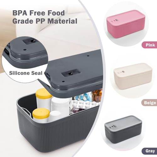 Image of Lockable Storage Box, Small Lock Box with Combination Code for Phone /Medicine Safe /Food Home /Refrigerator /Office /Personal Items /Travel /Gift,9.25 x 5.04 x 3.62''