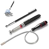 3 Stück Magnetstab Teleskop - Ausziehbare Teleskopstab Magnet Werkzeug, Flexibler Magnetheber Magnetstabgreifer, Starker Magnetheber Set Ideal für Autoreparatur, Haushalt, Büro(1.5LB 5LB 8LB)