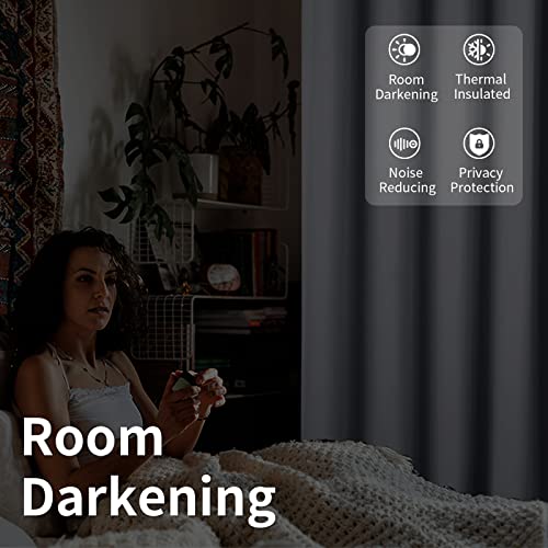 Bgment Fashion Patio Sliding Door Curtain 100 X 84 Inches, Wide Room Darkening Curtains Thermal Insulated Room Divider Curtain, 1 Panel, Light Grey #TOP3