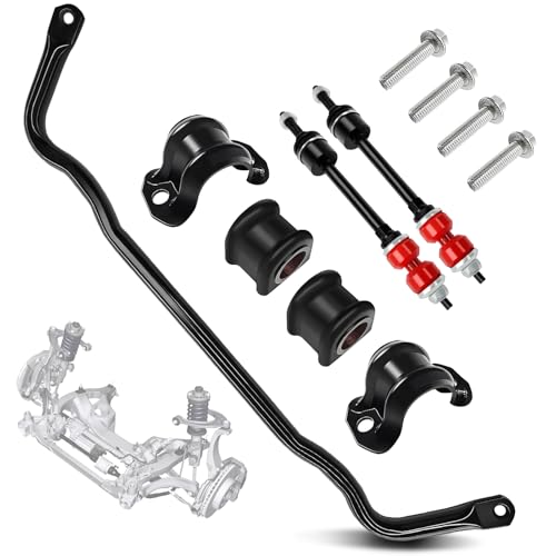 LOBIUTIYA 55398938AC Front Suspension Stabilizer Bar and K80894 Sway Bar End links Kit with Bushing Fits for 2009-2010 Dodge Ram 1500, 2011-2018 Ram 1500, 2019-2022 Ram Classic 1500 4WD, #55398938AB