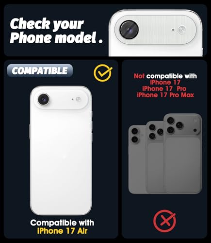 Image of PreCure (2 Pack) Camera Lens Protector Compatible with iPhone 17 Air, Premium Brushed Aluminum Alloy Frame + Tempered Glass, Precise Camera Cutouts, Anti-Scratch, Ultra HD Clarity - Silver