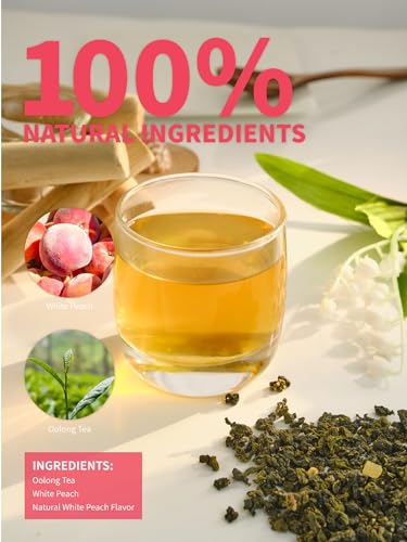 Image of TeeLux White Peach Oolong Loose Leaf Tea, Tie Guan Yin, Peach Aroma, 5.3 oz
