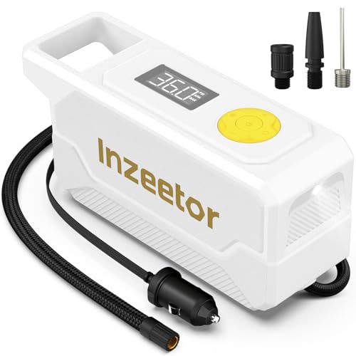 Image of 150 PSI Tire Inflator Portable Air Compressor with Digital Pressure, White