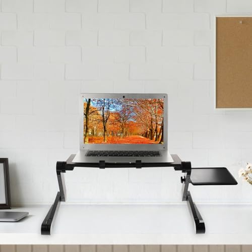Soporte de laptop de aluminio con ventiladores y mouse pad plegable miniatura 5