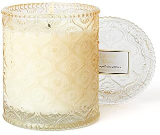 La Jolíe Muse Scented Candle Grapefruit Leaves Candles Set, Natural Soy Wax Candle Gifts for Women, 8.1Oz/230g Large Candle, 55 Hours Long Burning, Glass Jar Candles for Wedding Birthday