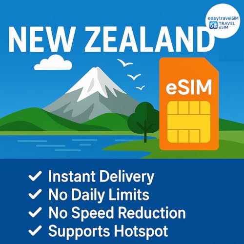 eSIM Nouvelle-Zélande internet mobile 10 Go données haut débit hotspot 30 jours