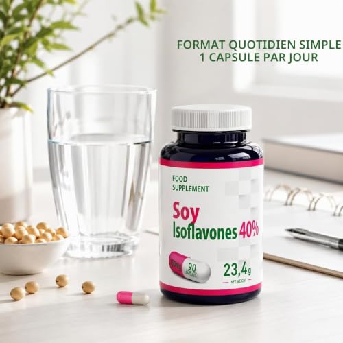 Isoflavones de Soja 90 gélules végétales, Testé par un Laboratoire tiers, sans gluten ni OGM – vue 7