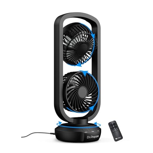 DR.PREPARE 15 Inch Oscillating Tower Fan
