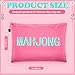 Woanger American Mahjong Tile Bag Mahjong Storage Bags Suitable for Standard Size American Mah Jong Tiles Set with Zipper Thickened for Mah Jong Accessories and Gifts Supplies(Classic,Pink)