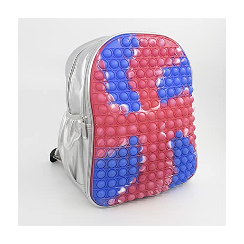 YUHEAN Rucksack Dekompression Design Familienspiele Tasche Graue süße Rainbow Pop Bookbag Zurück zur Schule Pop-On-It Rucksack(Color:B,Size:12inch) Cover