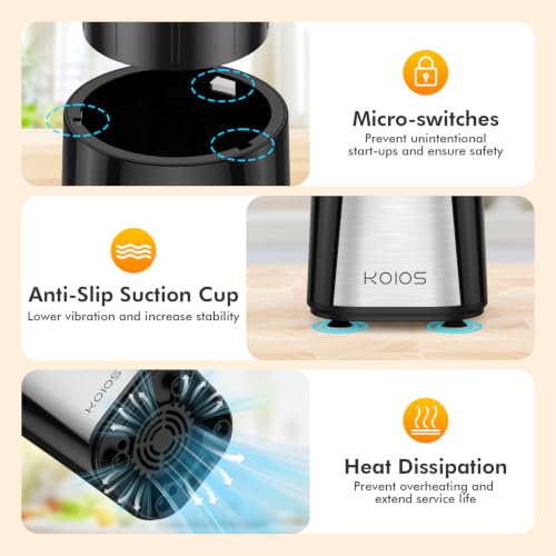 KOIOS 1000W Smoothie Blender 15 in 1 Single Serve Set Press Twist Design - image 4