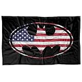 LOGOVISION Batman American Flag Bat Logo Fleece Blanket 36' x 58',American Flag Bat Logo