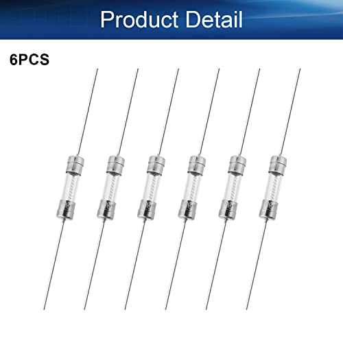 Heyiarbeit Glass Tube Fuses Axial with Lead Wire Slow-Blow Time-lag Fuses 5x20mm 15A 250V for Replacing or Repairing Many Home Electronics 6Pcs (T15A)