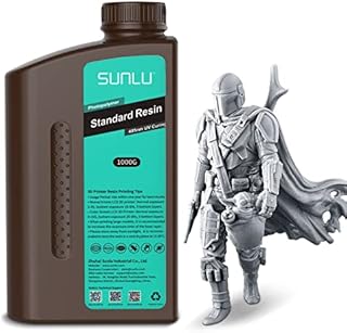 SUNLU 3D Printer Resin 1KG, 405nm UV Curing Standard Photopolymer Rapid Resin for 4K/8K LCD/DLP/SLA 3D Printing, High Precision, Low Shrinkage, Grey 1000g