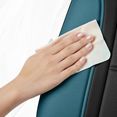 Juego de fundas de asiento de automóvil en cuero transpirable y ajuste universal 6