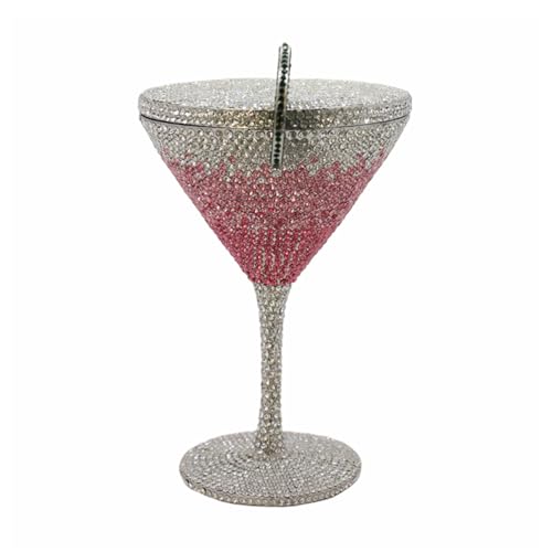 Image of Women Goblet Rhinestone Evening Bag Cocktail Cup Diamond Clutch Funny Crystal Prom Handbag Wedding Purse for Party
