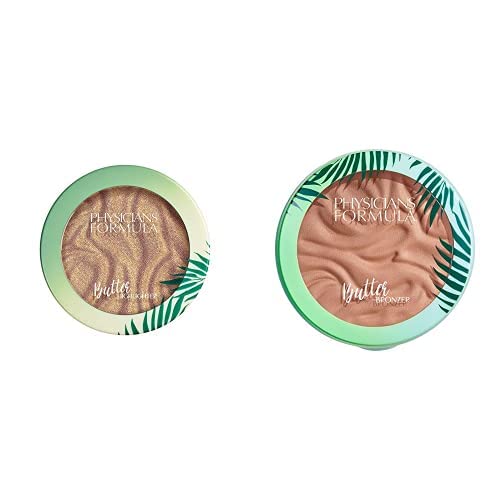 Physicians Formula Murumuru Butter Highlighter, Champagne, 0.17 Ounce With Murumuru Butter Bronzer, 0.38 Ounce #TOP12