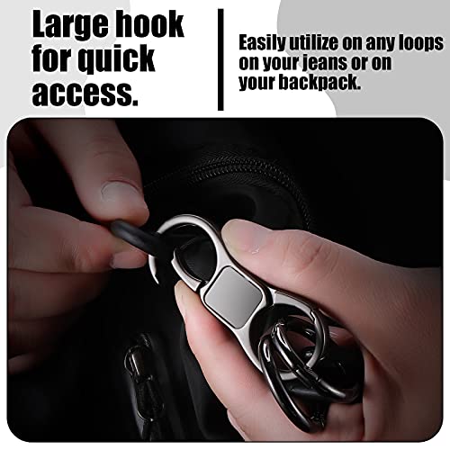 Frienda 4 Pieces Quick Release Keychain Alloy Detachable Key Chain Car Keychain Spring Clip Key Rings Accessory For Car Keys (Black) #TOP6