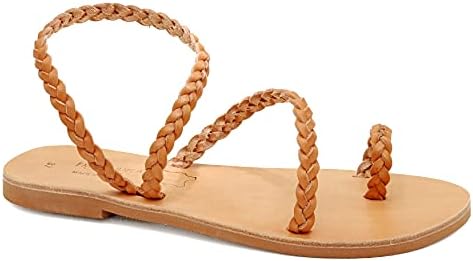 Emmanuela – Sandalias de cuero trenzadas hechas a mano con correa al tobillo, zapatos de verano para mujer, sandalias planas estilo boho chic