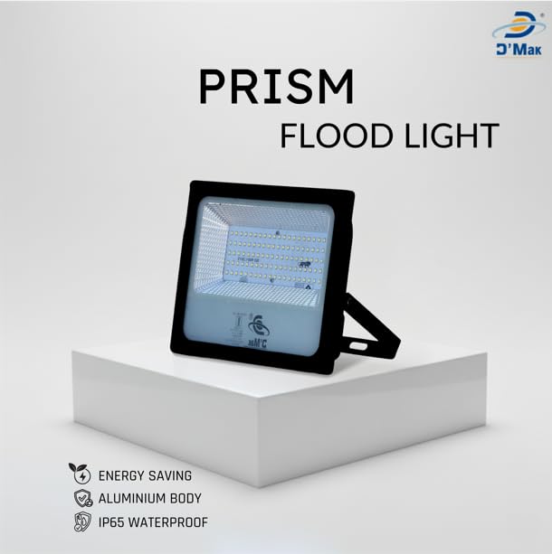 Image of D'Mak 100 Watt LED Flood Light Grey Body Down Chock Waterproof IP65 for Outdoor Purposes (2, White)