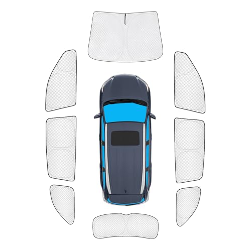 Image of KMF Windshield Sun Shade Replacement for Toyota Highlander Accessories 2020-2022, Side Window Sun Shade Cover Sun Visor Shield Cover,Rear Window Sunshade for Camping /Baby UV Block and Privacy Protect